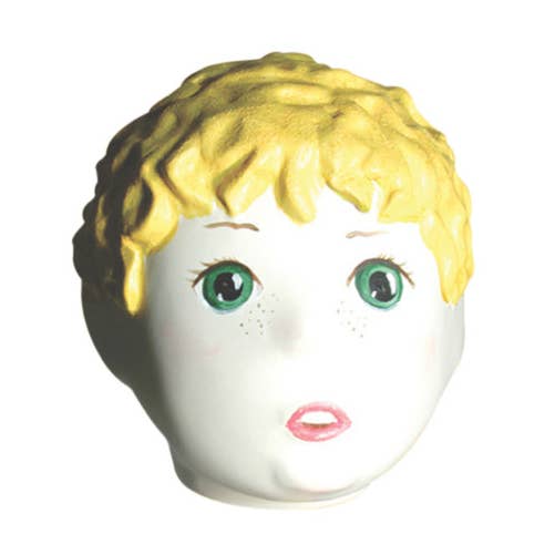 SUDMANNEQUIN - Vendita all'ingrosso Statuette decorative - TESTA DI RAGAZZO BIONDO VISO DIPINTO 1-2 anni0