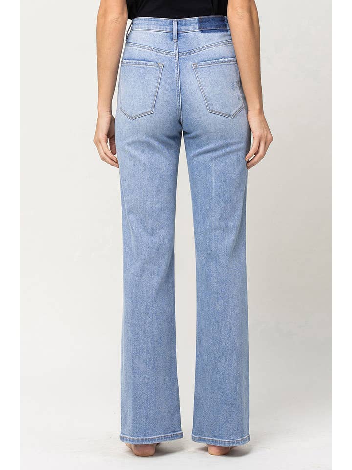 GREENE 90'S VINTAGE SUPER HIGH RISE FLARE JEANS V3132 for wholesale on Faire