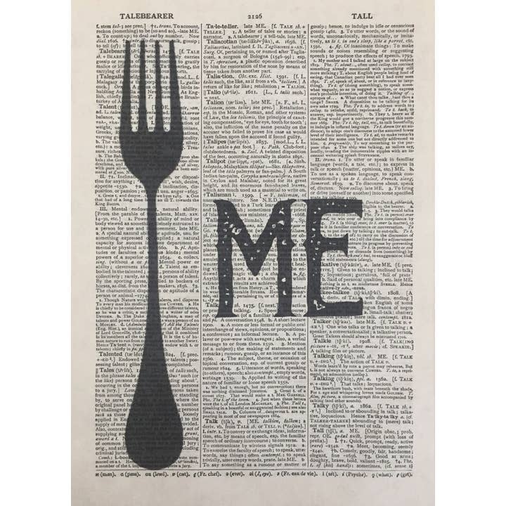 Funny Kitchen Dictionary Wall Print - Fork Me - Quirky Art for wholesale by Parksmoonprints