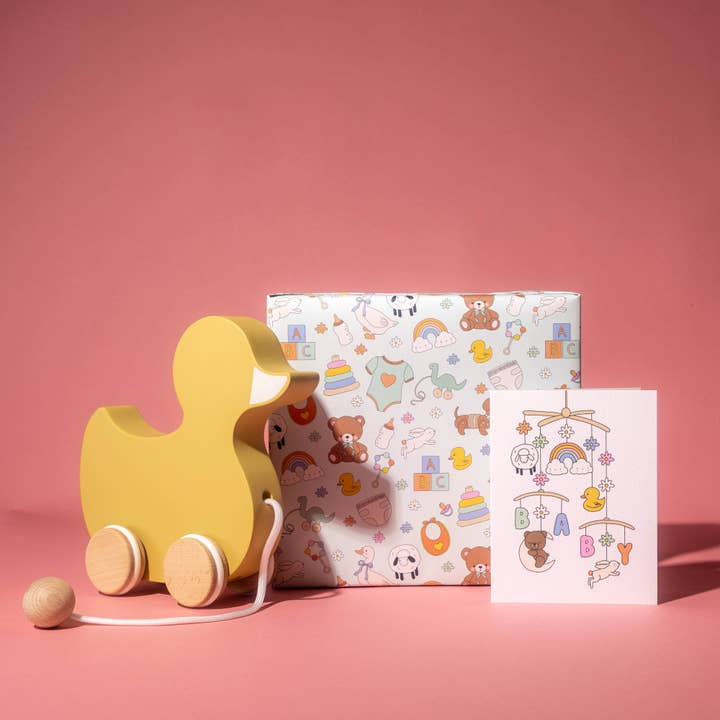 Illustrating Amy - Wholesale Wrapping Paper Roll - Baby Celebration Gift Wrap Rolls 2