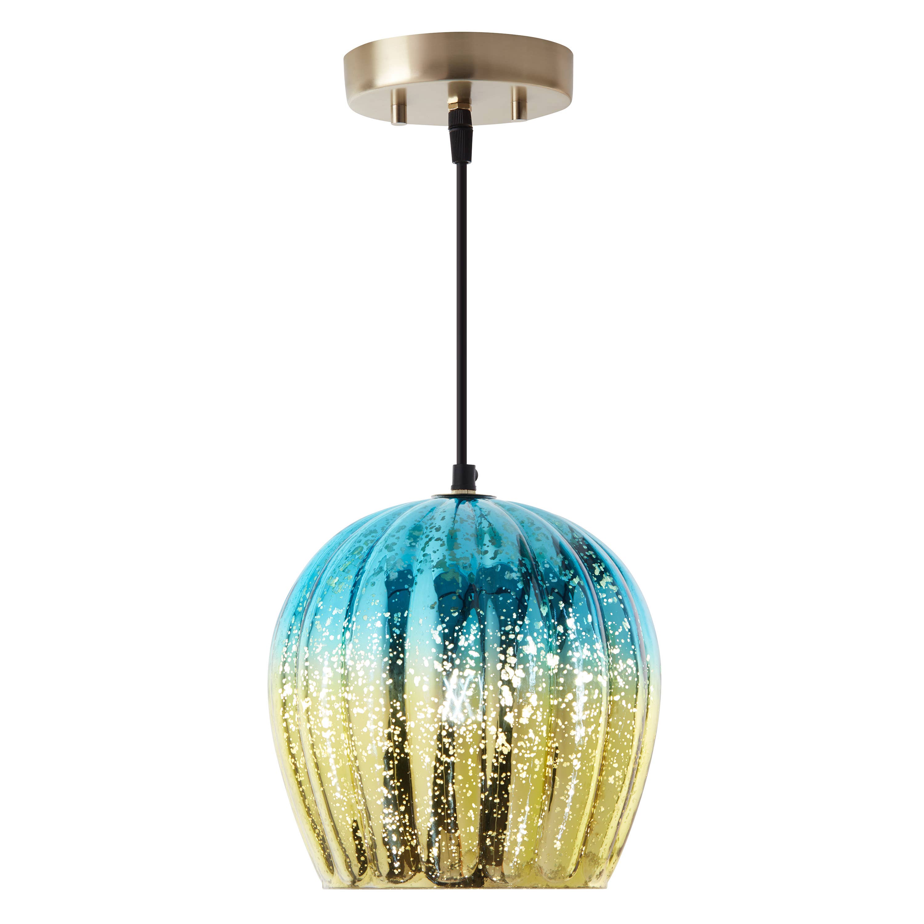 River of Goods - Wholesale Chandelier/Hanging Light - 9"W Gold Pendant with Teal & Gold Ombre Mercury Glass Shade1