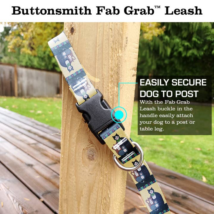 Rebecca McGovern Cat Fab Grab Leash - Made in USA - Three Handles for wholesale by Buttonsmith