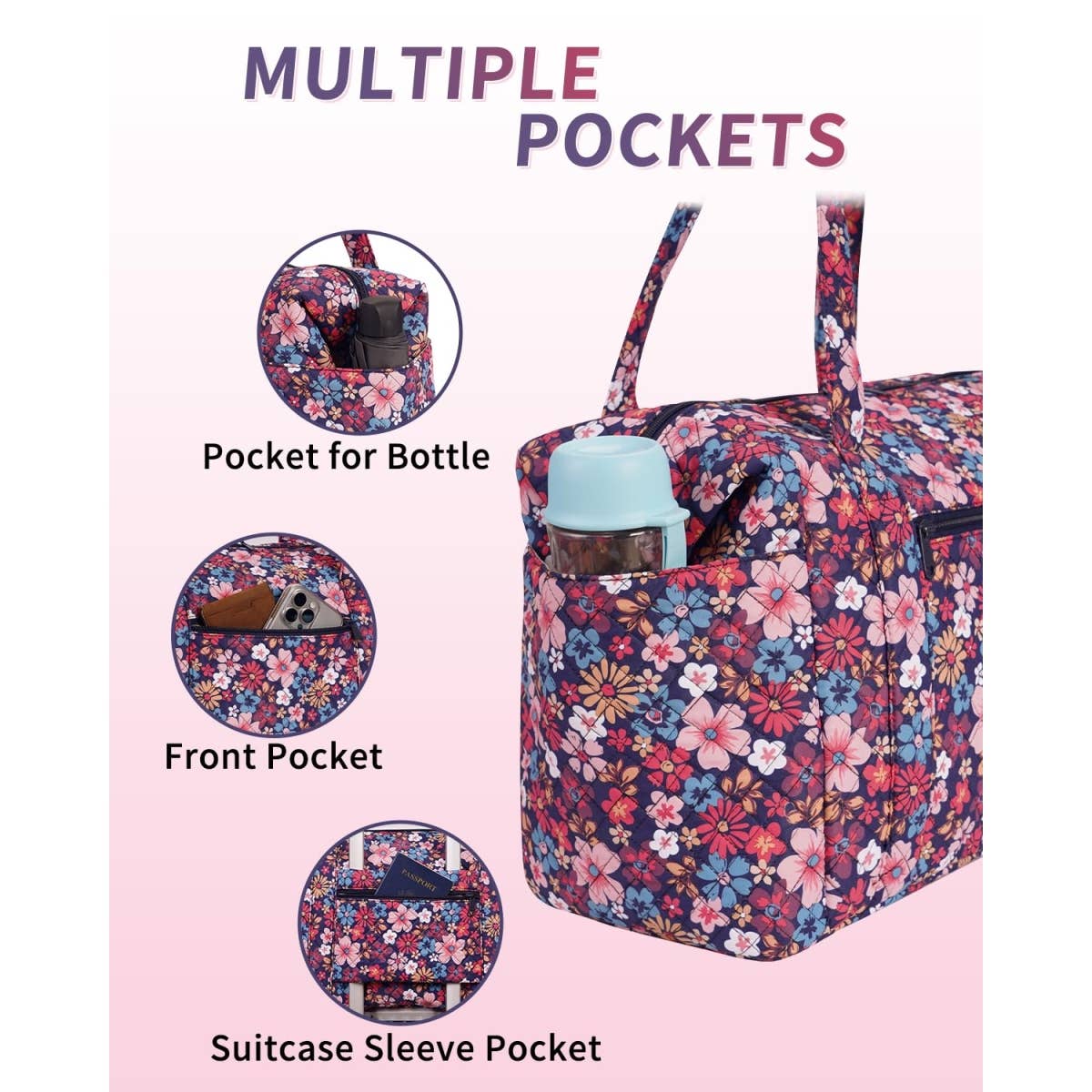 wandf – Großhandel Weekender-Tasche – Unisex – Gesteppte Schultertaschen Flugzeug Reisetasche Unter Sitz Tasche40