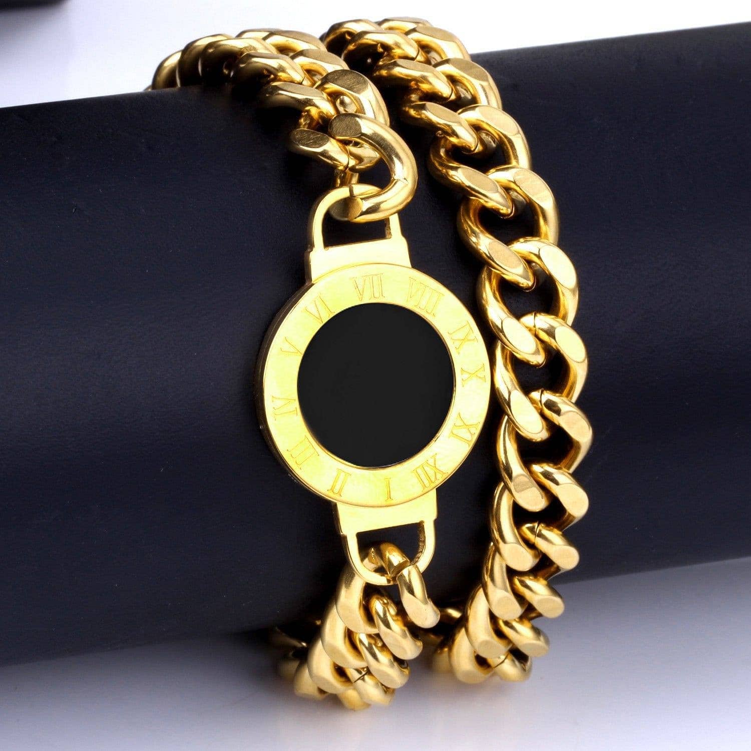 ElevateWell - Wholesale Link & Chain Bracelet - Double wrapped Roman Numeral Bracelet4