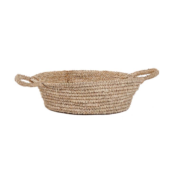 Bazar Bizar Living - Wholesale Decorative Tray - The Raffia Basket Trays - Natural - M