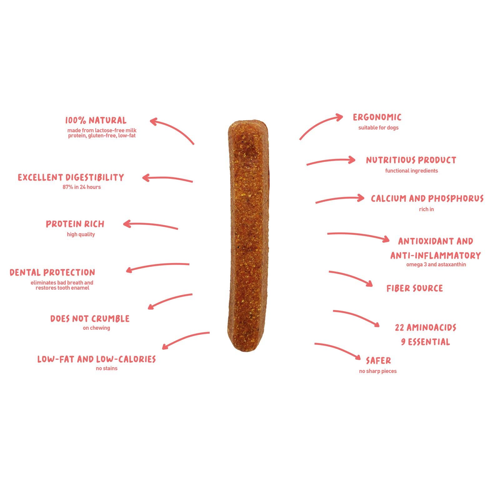 PLUTOS CHEWS – Engroshandel Godbid - Hund – Tandpleje GodbidderCasein Sticks – Laks1