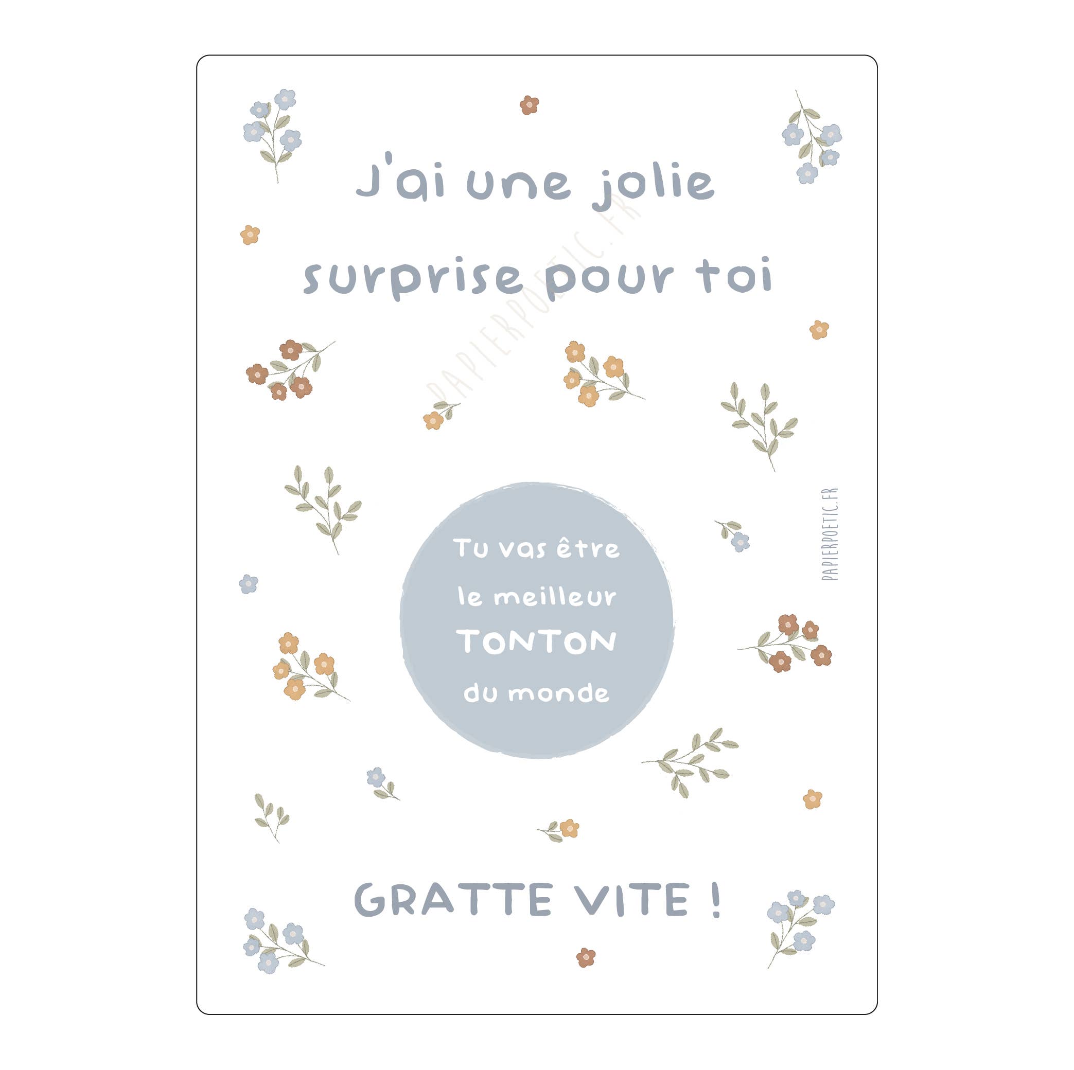 Papier Poetic - Wholesale Baby Card - Scratch Card "Fleuri Multico" 9 options3