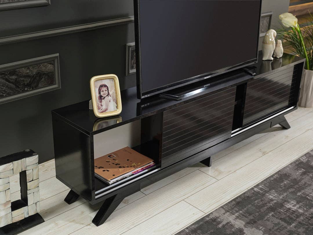 Luxia Tv Stand Black for wholesale on Faire9