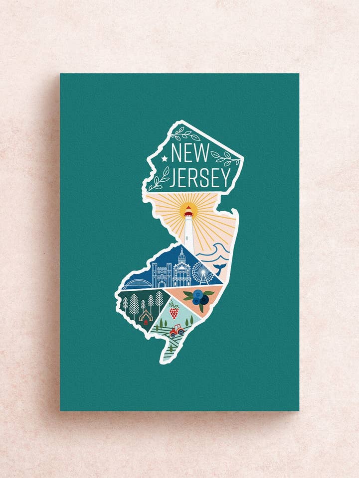 New Jersey Travel Postcard for wholesale by Nadia Design Co
