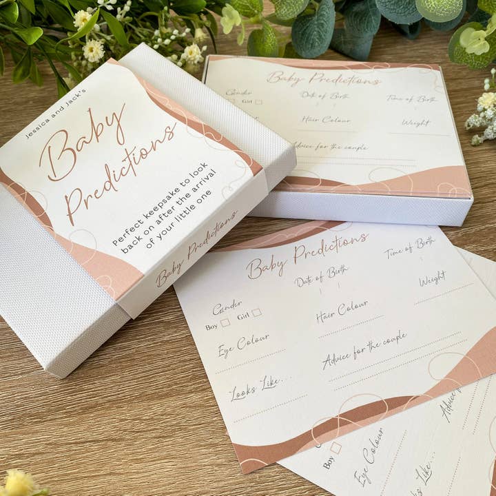 Baby Prediction Cards | Baby Shower Gift pink nude for wholesale by Stottella Design