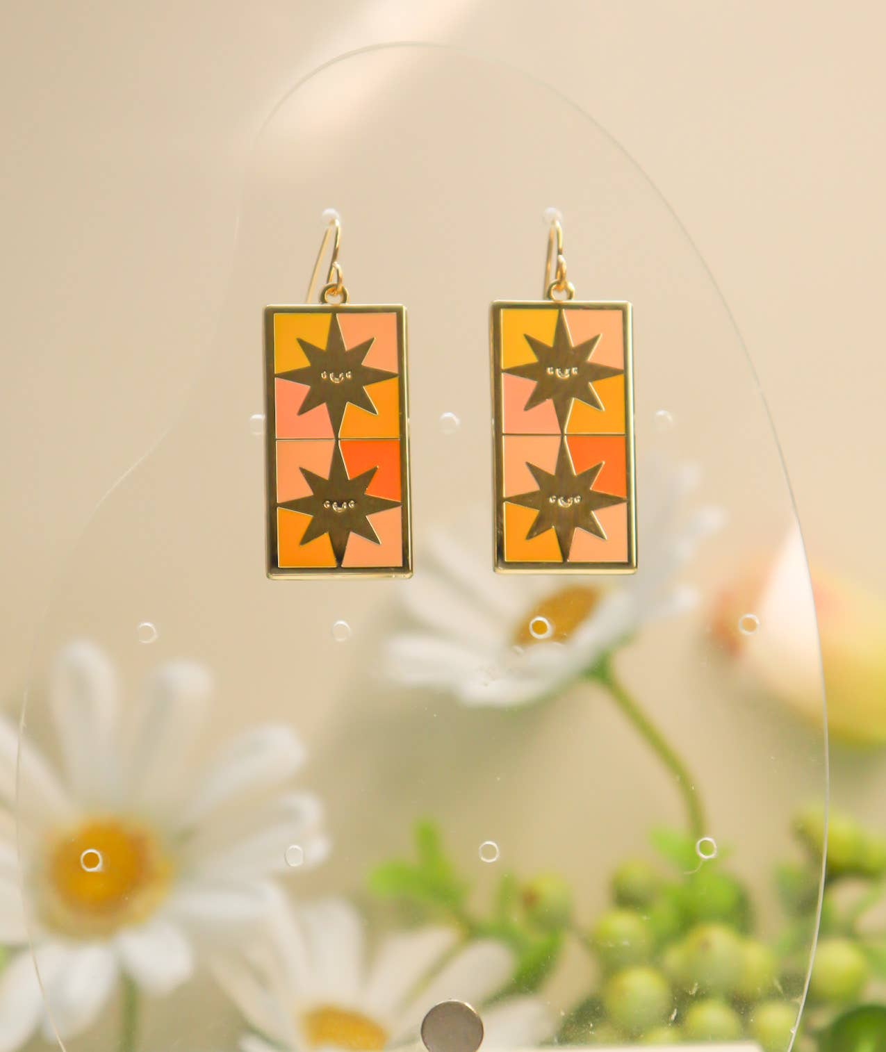 Ocean Hughes - Wholesale Dangle Earrings - Stardust Tile Enamel Earrings  2