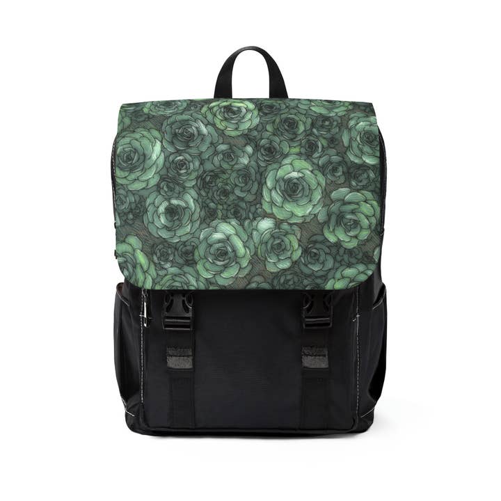 Succulent Pattern Unisex Casual Shoulder Backpack Flower Lover Bag for wholesale by Los Angeles Mercantile™