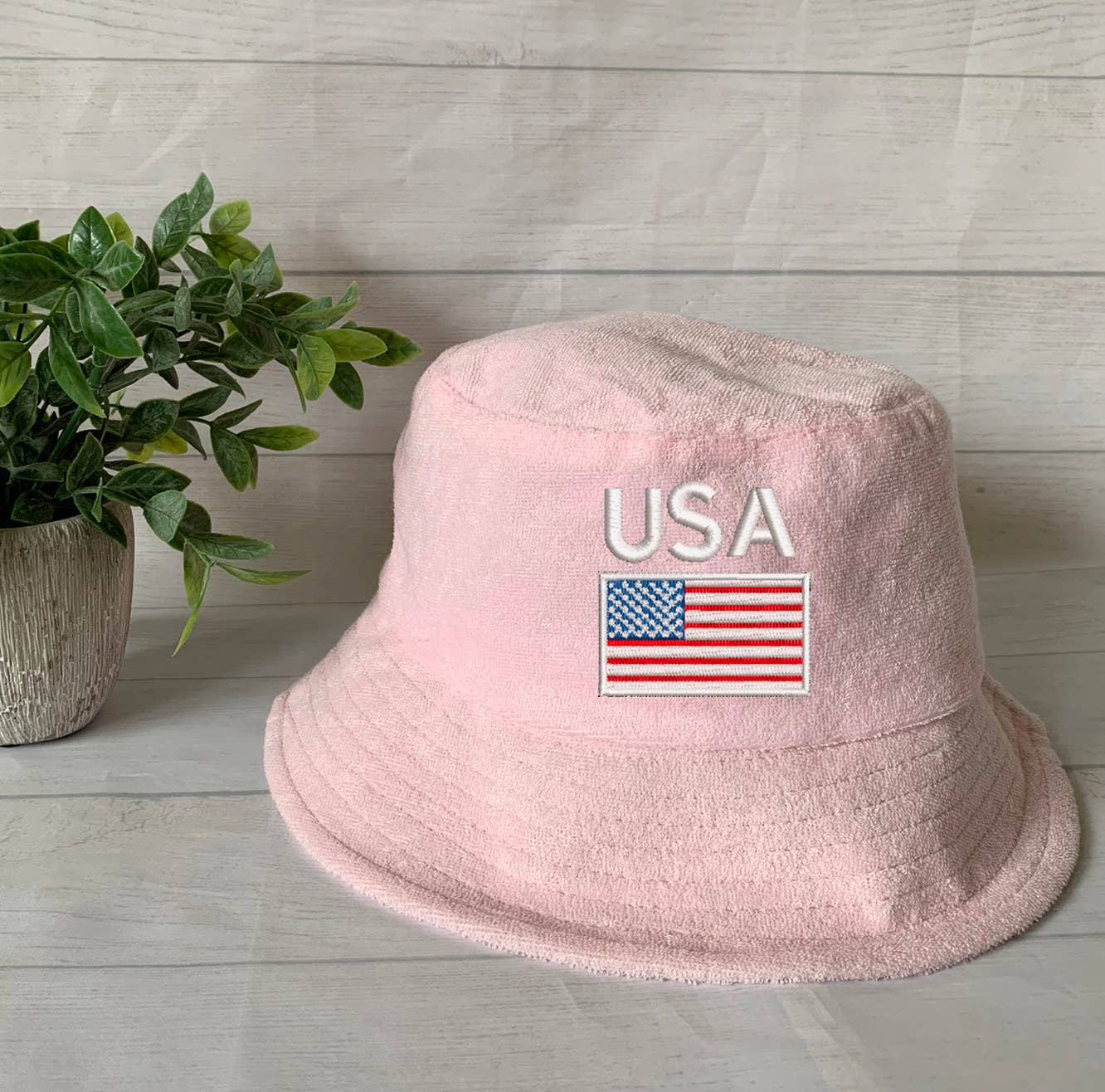 One Nine – Engroshandel Bucket hat - Dame – 4. juli Terry Towel Bucket Hat /USA-flag