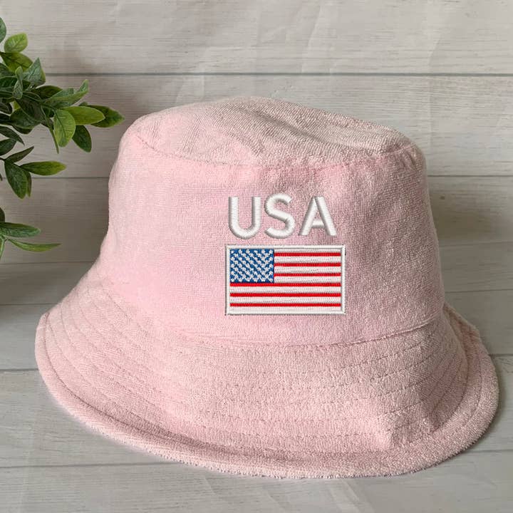 One Nine – Engroshandel Bucket hat - Dame – 4. juli Terry Towel Bucket Hat /USA-flag 0
