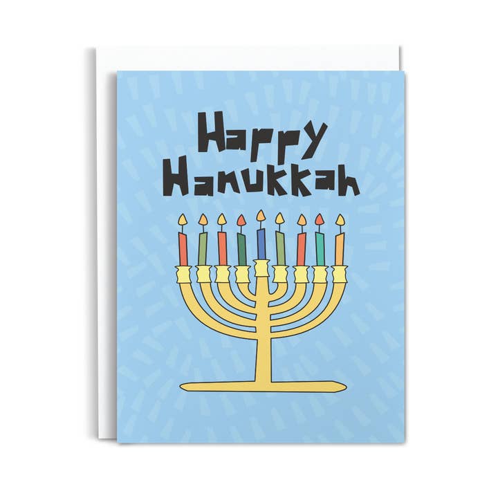 Menorah Happy Hanukkah Greeting Card for wholesale by Majestik Magnolia