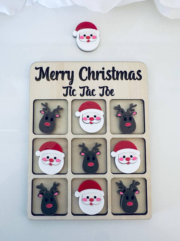 Christmas Tic Tac Toe Game | Stocking Stuffer, Travel Size for wholesale by Marden S Design