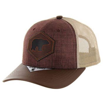 OLIVE KHAKI SM289 BEAR , TRUCKER, BASEBALL CAP, HAT for wholesale on Faire2