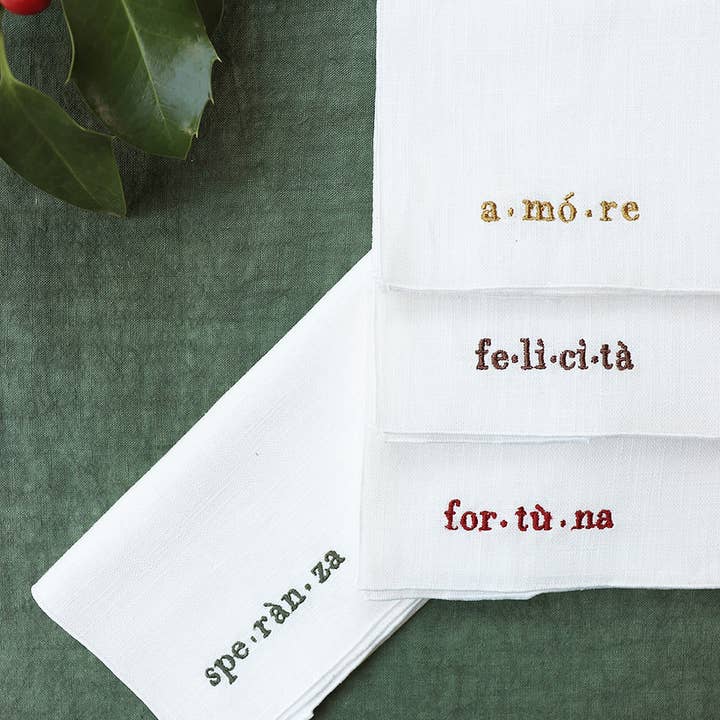 Guardanapo de linho puro PENSIERI por atacado de Giardino Segreto