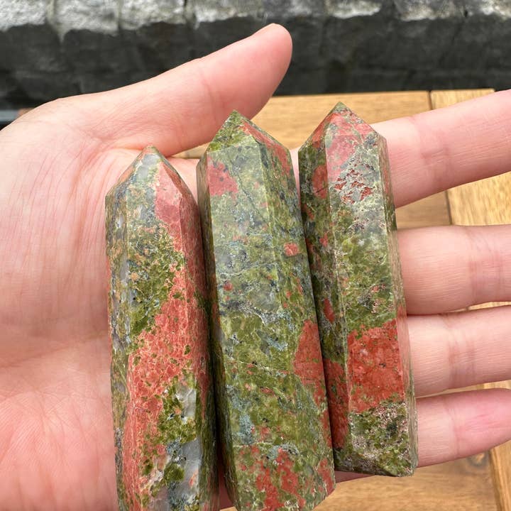 Moon Rituals - Wholesale Spiritual stone/crystal - Unakite Crystal Tower Obelisk Point – Balance & Emotional Healing, Christmas Crystal Gift