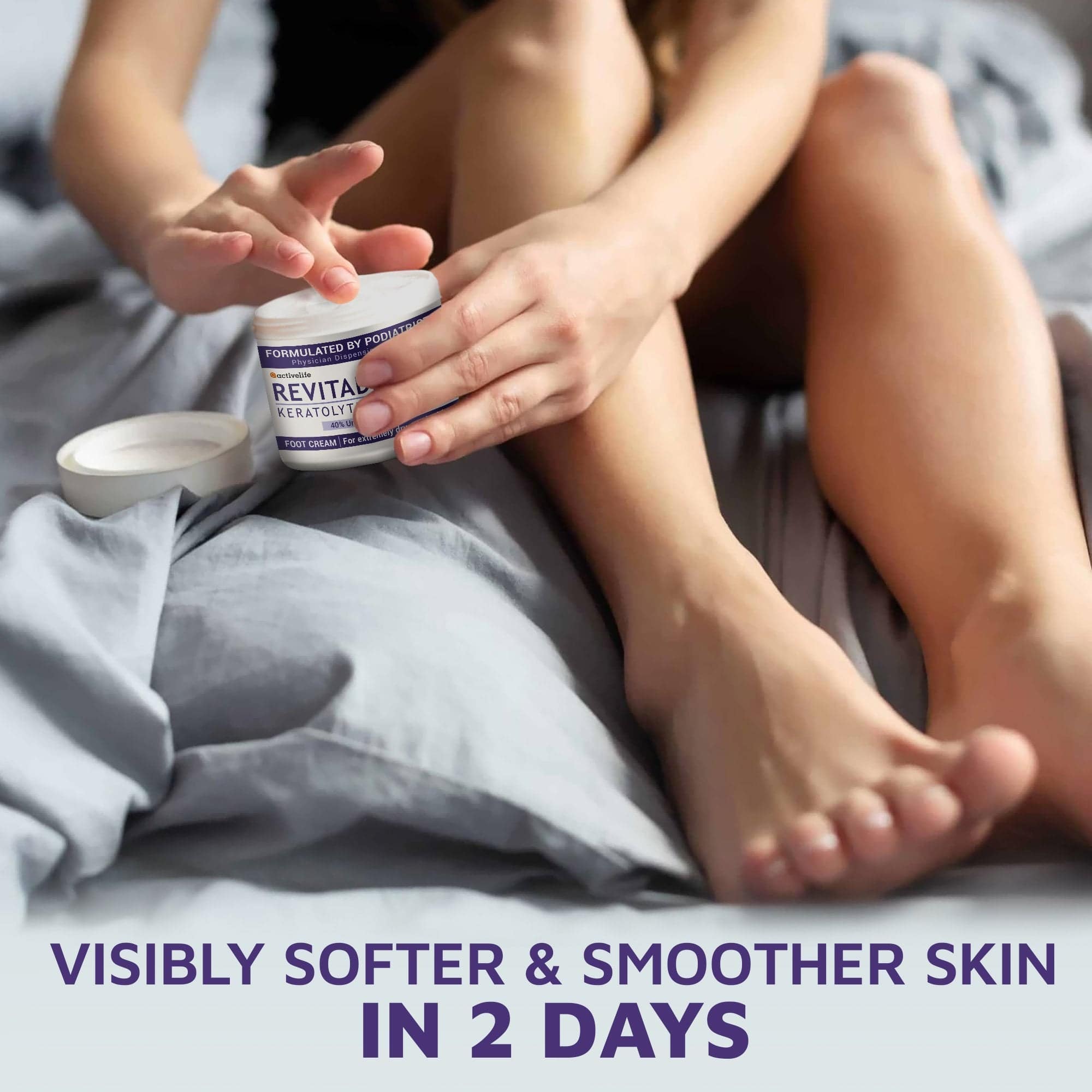 XTKare LLC - Vendita all'ingrosso Crema piedi - Urea Cream 40 Percent Revitaderm 4D Cream per piedi secchi screpolati gomiti e mani crema eczema crema per psoriasi e calli senza trattamento con pietra pomice (confezione da 5)6