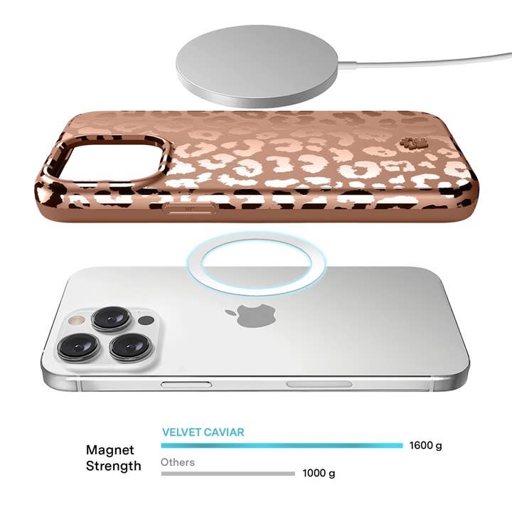 VELVET CAVIAR - Wholesale Phone Case - Women's - iPhone 16 MagSafe Case - Bronze Chrome Leopard