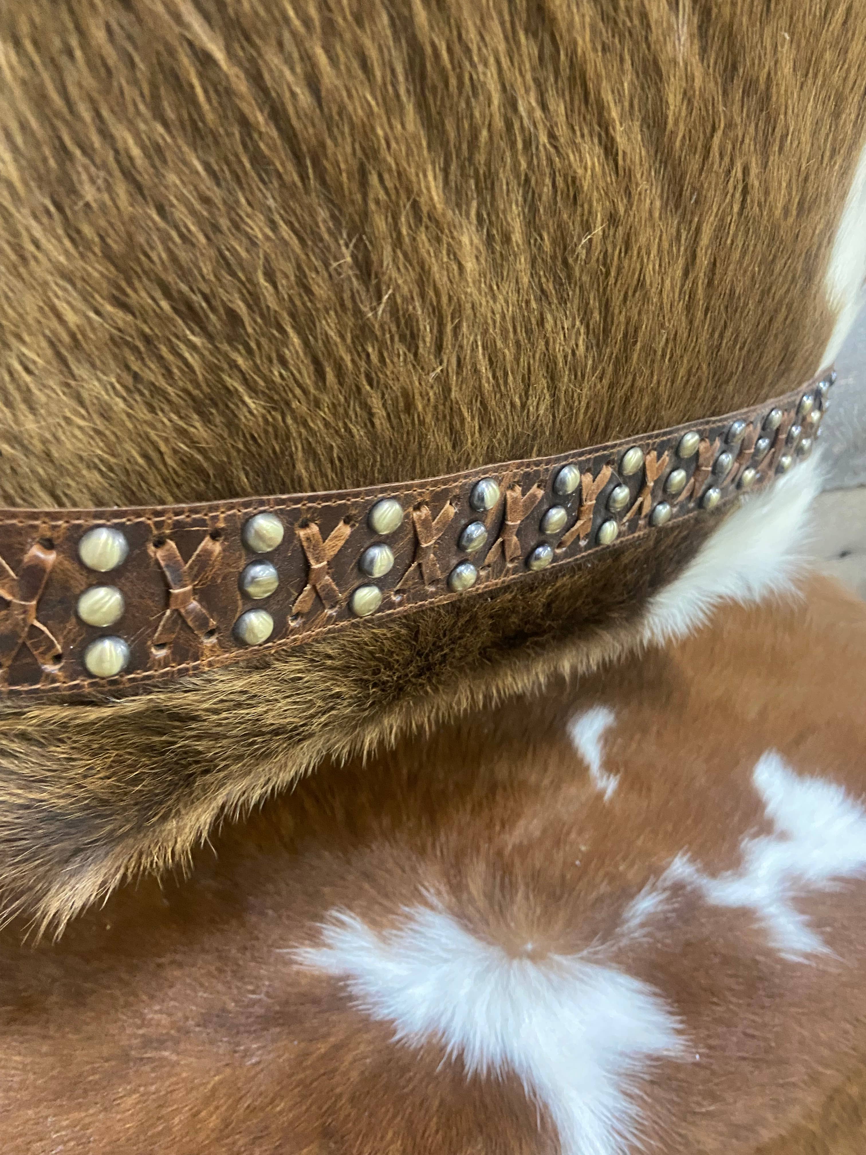 Texas Western Cowhide Bags and More - Vente Sac porté épaule – femme - Sac en cuir cousu croisé en peau de vache style cowgirl couture4