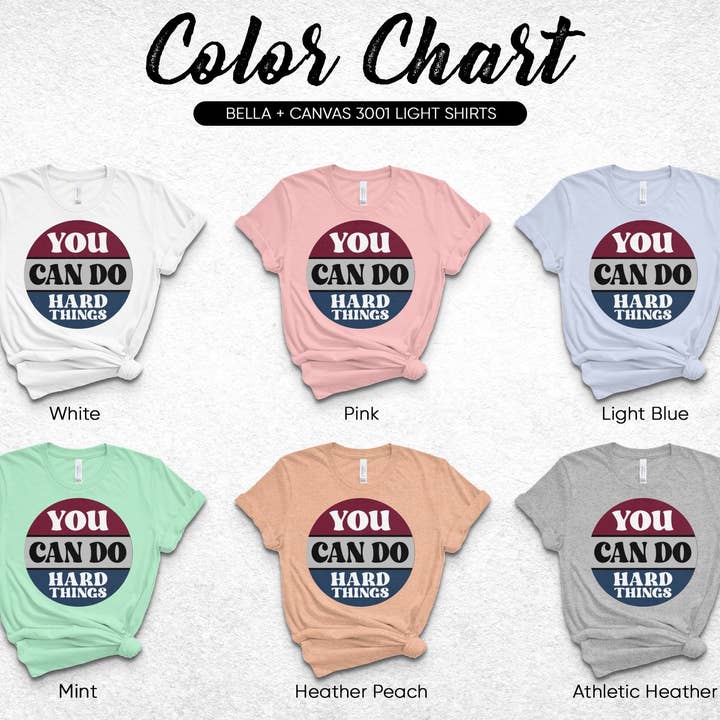 Camiseta Motivacional, Camiseta Inspirational Quote, Camiseta You Can Do Hard Things, Camiseta Gráfica Unissex, Top Positive Message por atacado de FreakyTeeFactory