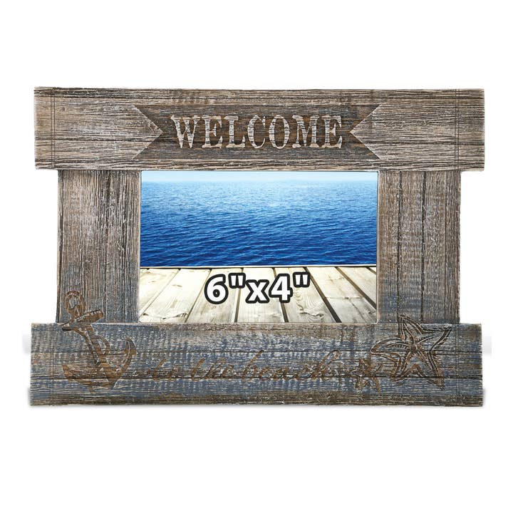 Cota Global - Wholesale Picture Frame - Nautical - Driftwood Anchor Photo Frame 6X4