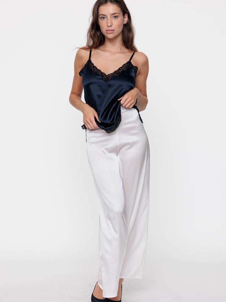 Jane bukser i elfenbenssilke for engroshandel hos Vannina Vesperini