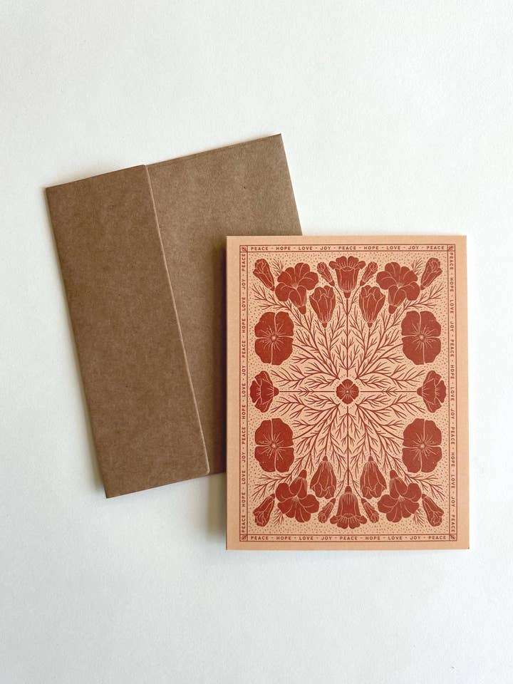 Love Joy Peace Card for wholesale by Chelsea Calkins Design