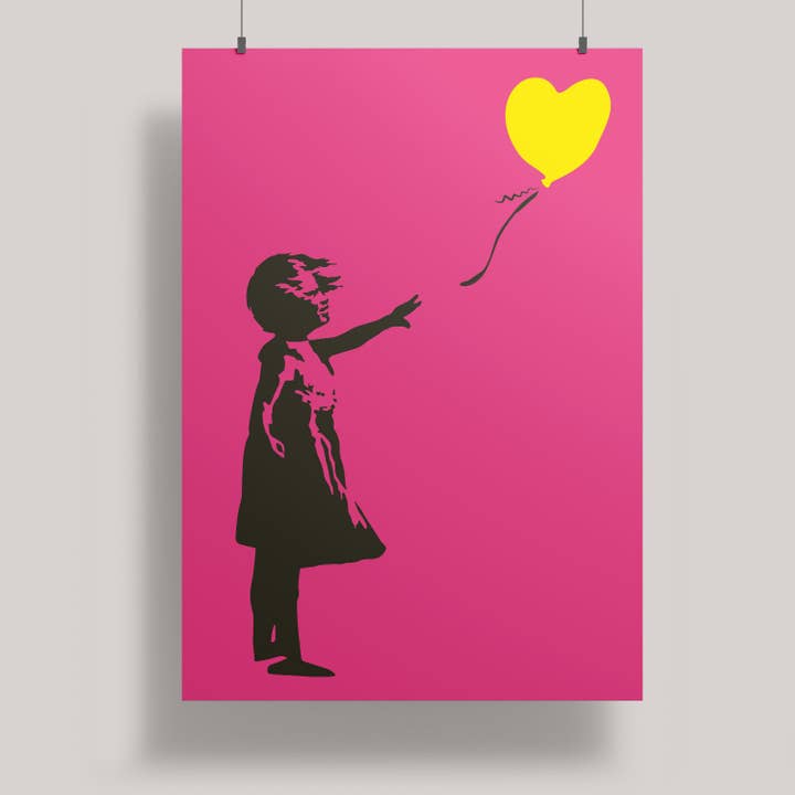 ArtPrint A4 - moderne kunst - pige med ballon for engroshandel hos nobis design