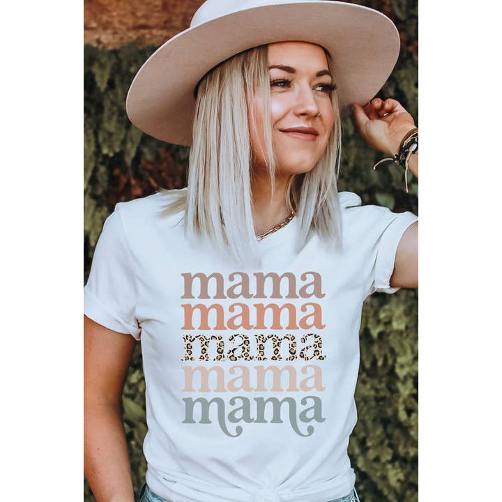 Mama Leopard Boho Graphic Tee for wholesale by Bella Me