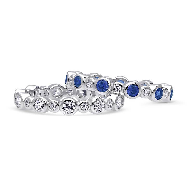 Set di Anelli Eternity con Zirconi Cubici a Bolle in Argento Sterling BERRICLE per la vendita all'ingrosso da parte di BERRICLE