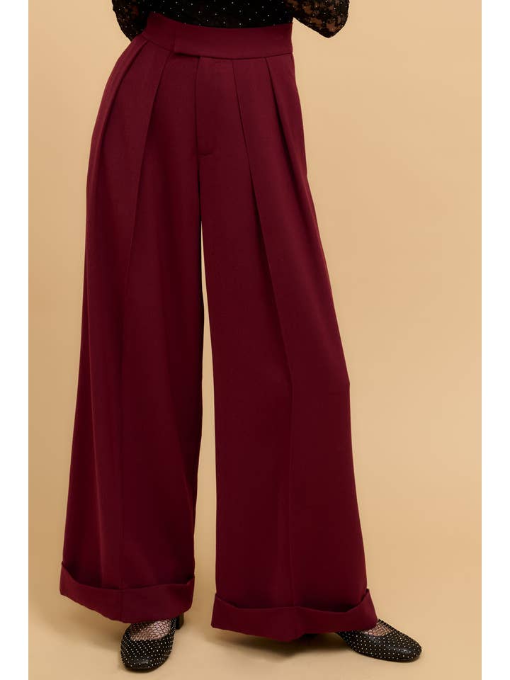 Promesa USA - Wholesale Pants - Women's - Solid Pleated High Waist Pocket Wide Leg Pants