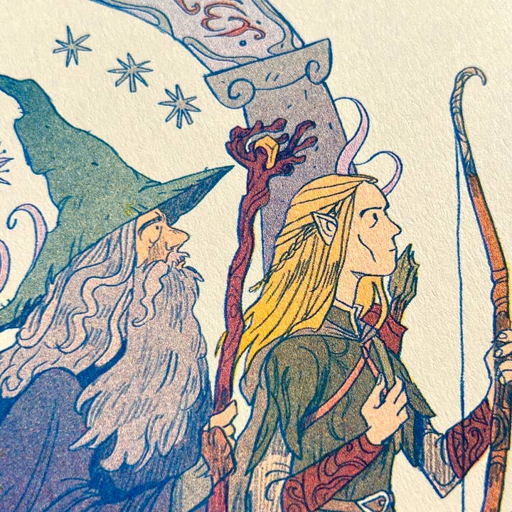 Natalie Andrewson - Wholesale Art Print - Lord of the Rings, Fellowship Print - Small Riso Print3
