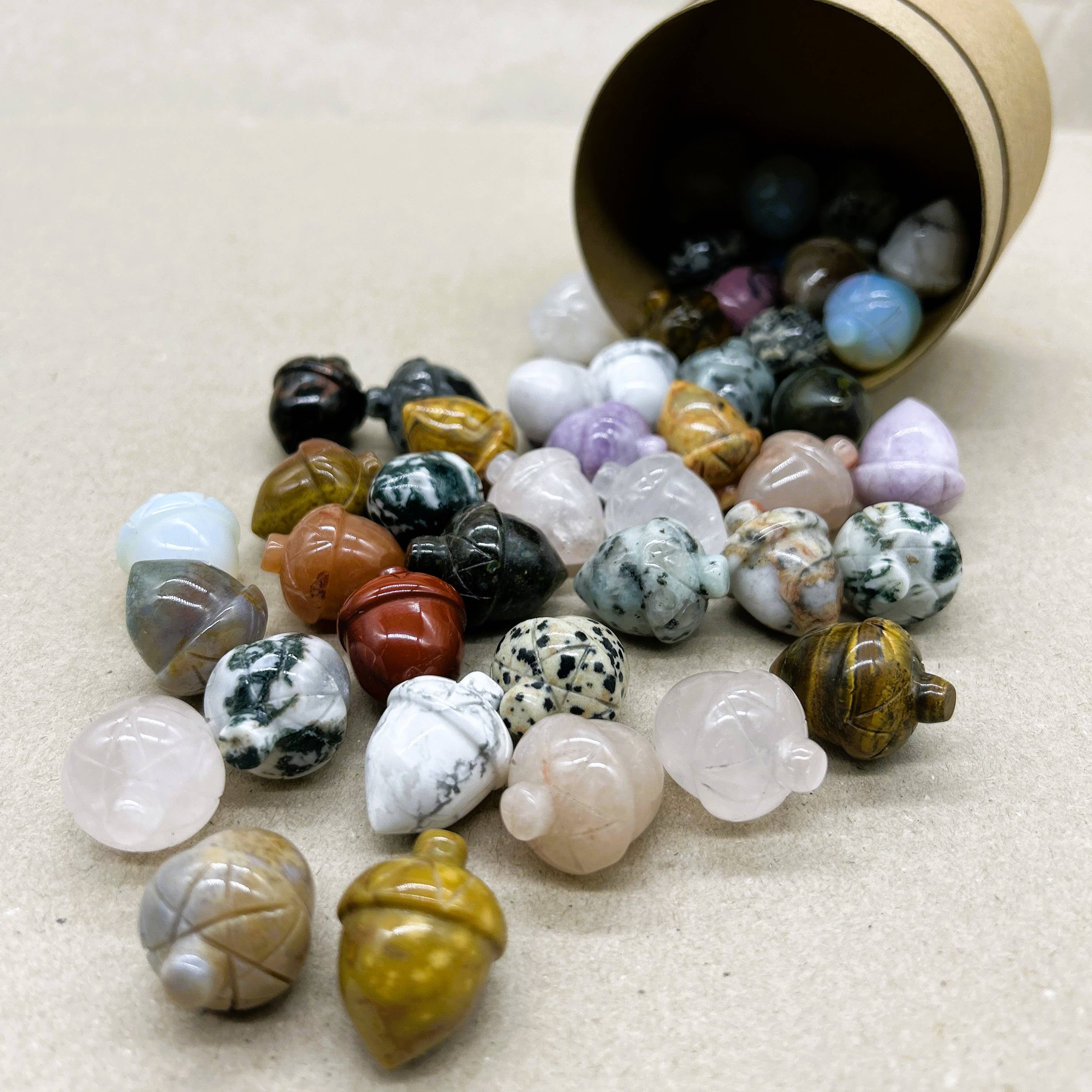 Mindful Living Co. - Wholesale Spiritual Stone/Crystal - Acorn  Handmade Gemstone Carving1