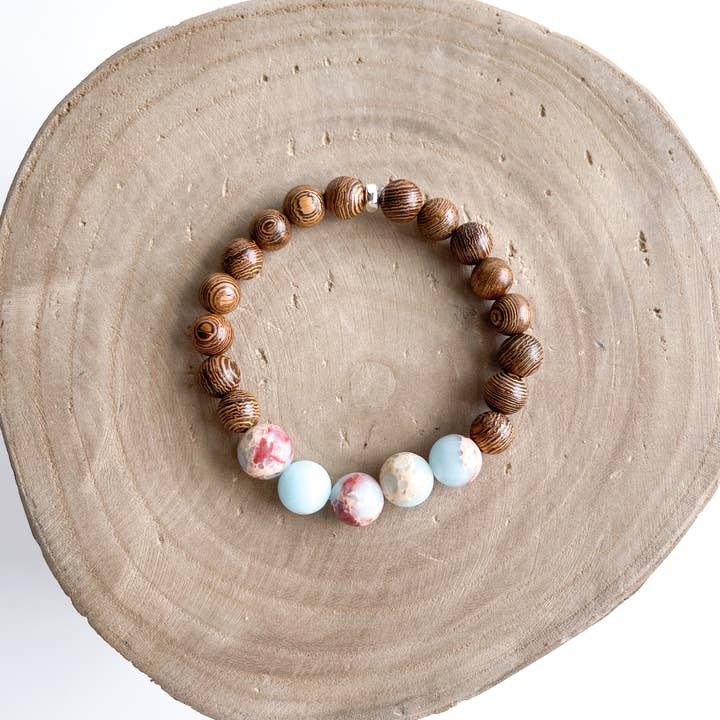 Aquamarine Imperial Jasper Diffuser Bracelet for wholesale by Hello Heather