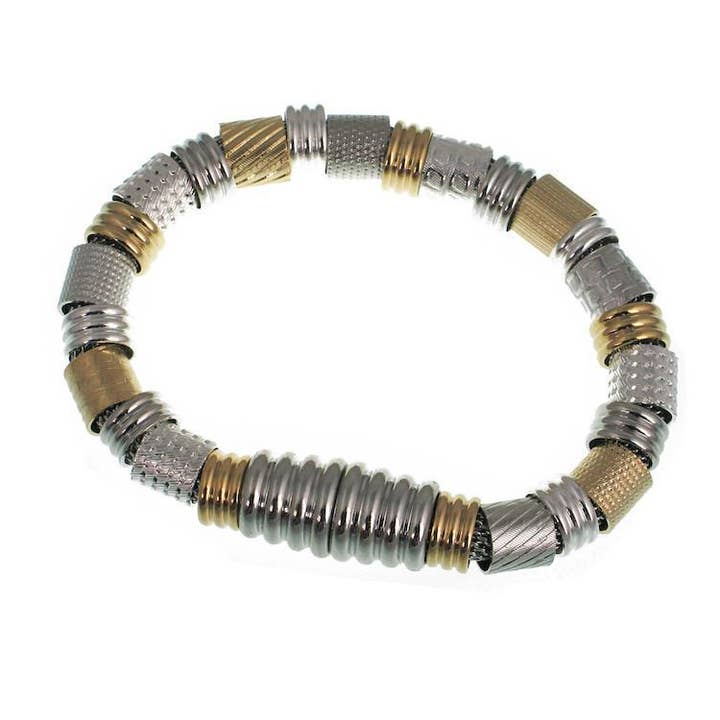 Mesh armband met getextureerde buizen en magnetische sluiting voor wholesale door Erica Zap Designs