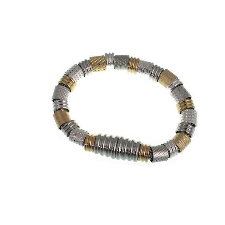 Bracciale in rete con tubi testurizzati e chiusura magnetica per la vendita all'ingrosso da parte di Erica Zap Designs