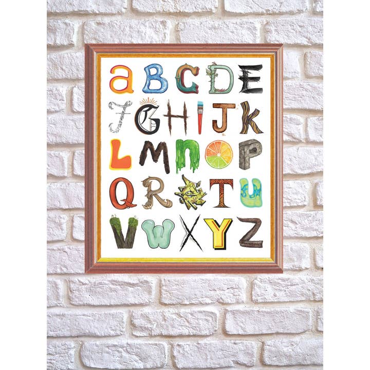 Alphabet Poster | Eclectic Abc Print, Kids Wall Art for wholesale by To Draw Attention