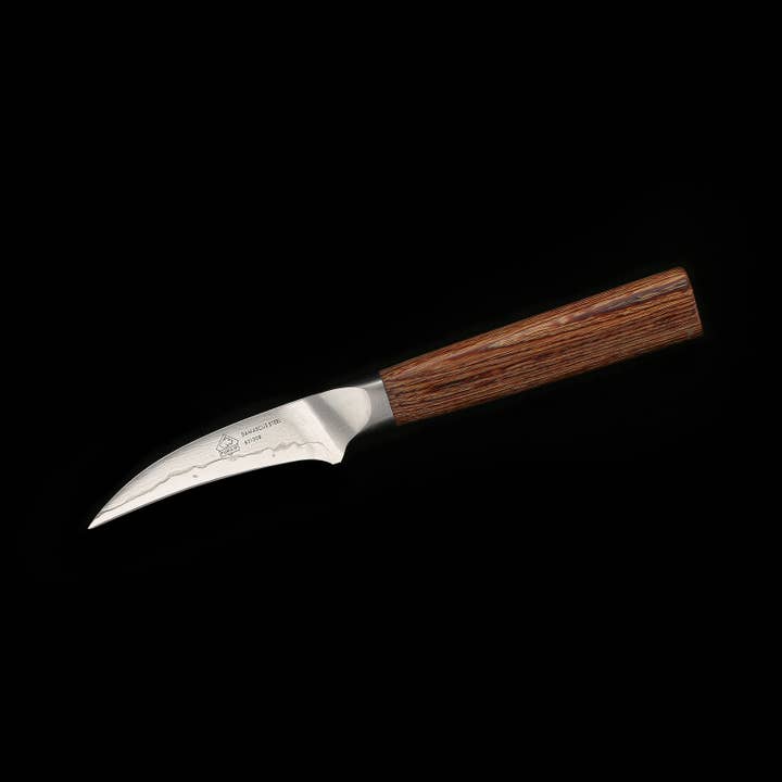 Ed Mahony - Wholesale Kitchen/Utility Knife - PUMA IP 2.75" Curved paring knife,VG-10 Damast&pakka handle