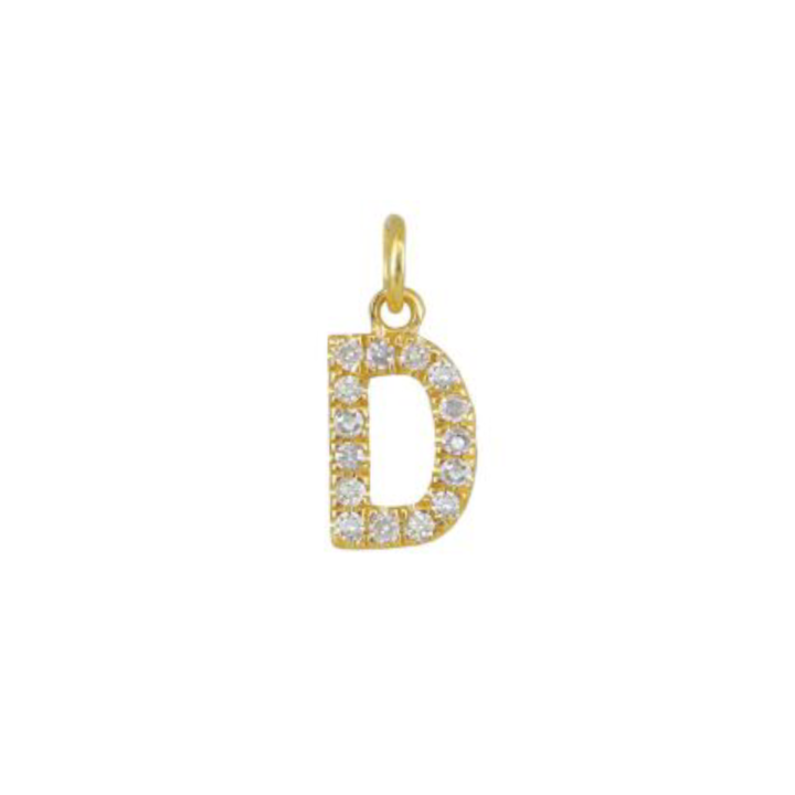 Ashley Schenkein Jewelry Design - Wholesale Pendant/Charm Necklace - Diamond Initial Charm 14K Yellow Gold Necklace6