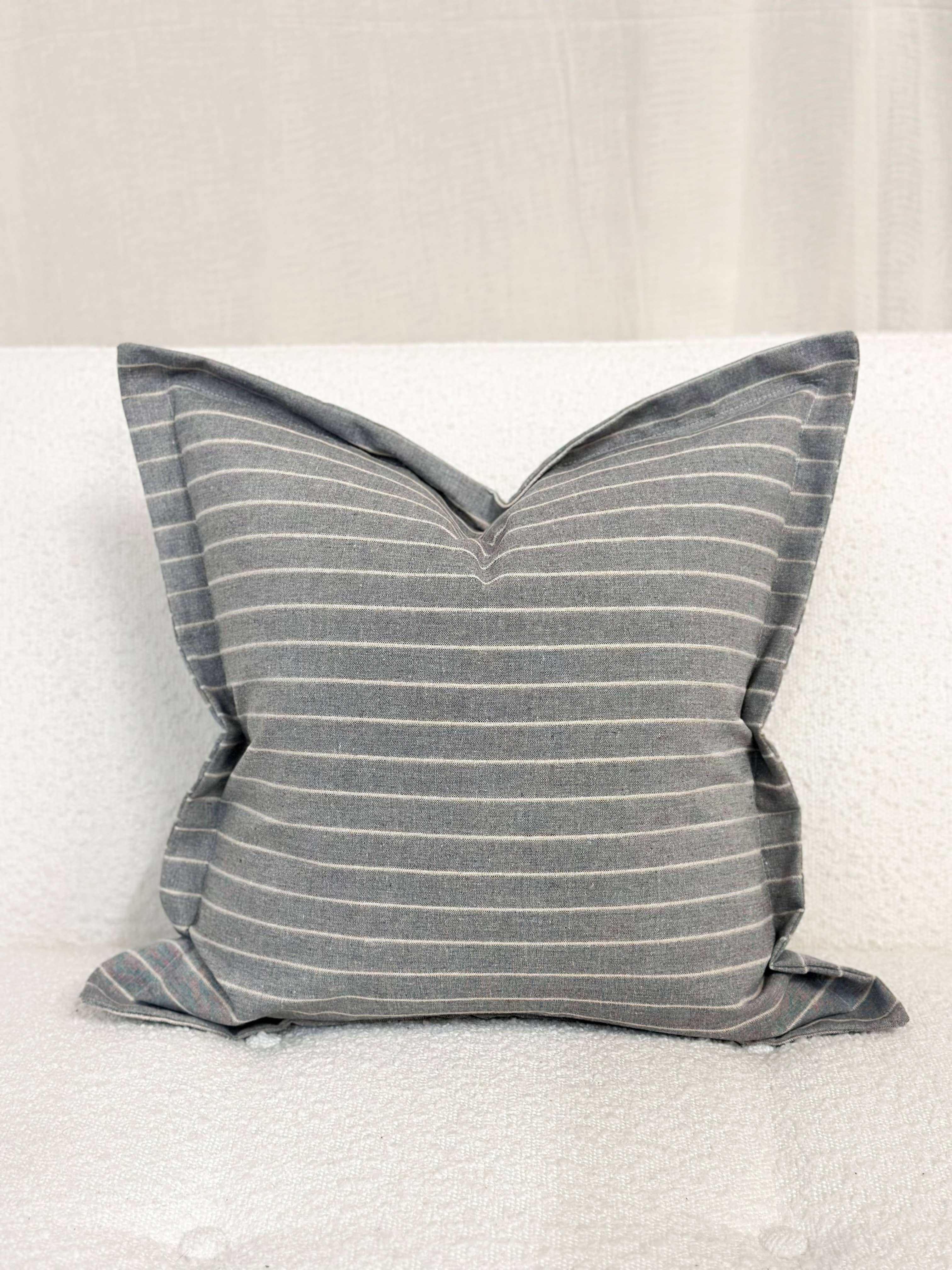 Ellenvale Trade - Wholesale Throw Pillow Cover - Lexie Linen Blend Cushion Cover 45x45 - Light Grey1