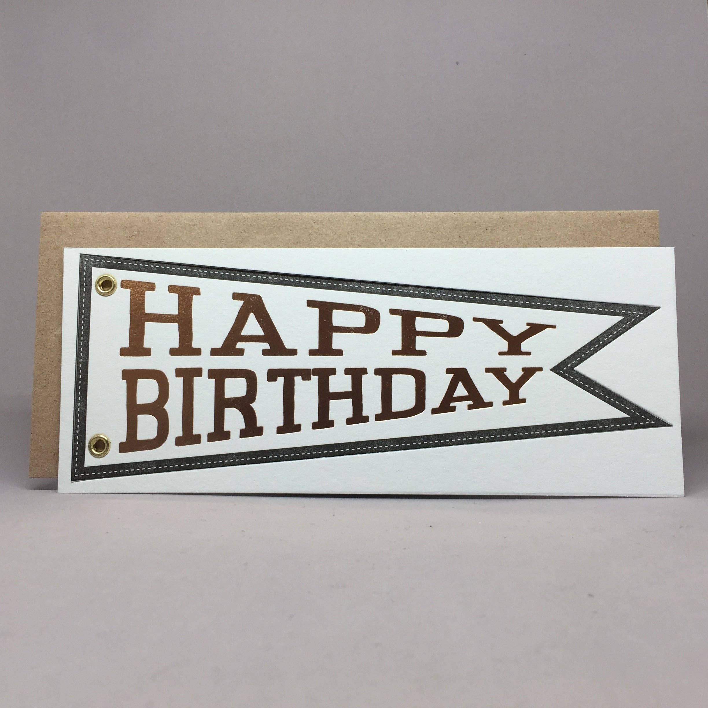 Big Wheel Press - Wholesale Birthday Card - Happy Birthday - Pennant1