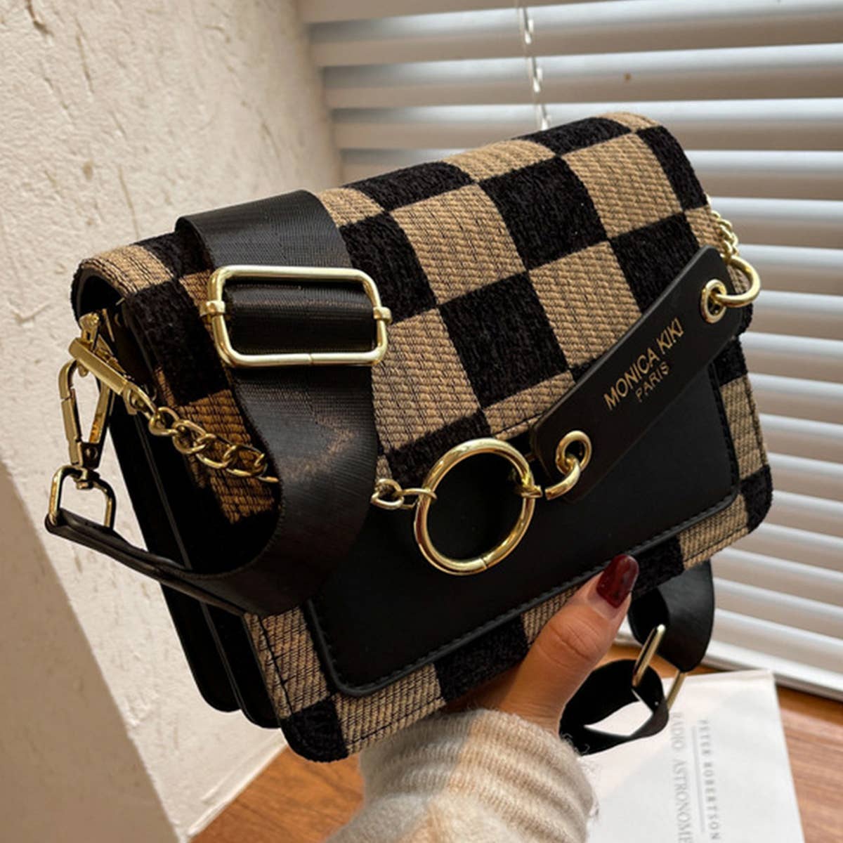 ACCITY - Wholesale Shoulder Bag - Women's - Trendy Checkered PU Crossbody Bag for Women_CWAB15450