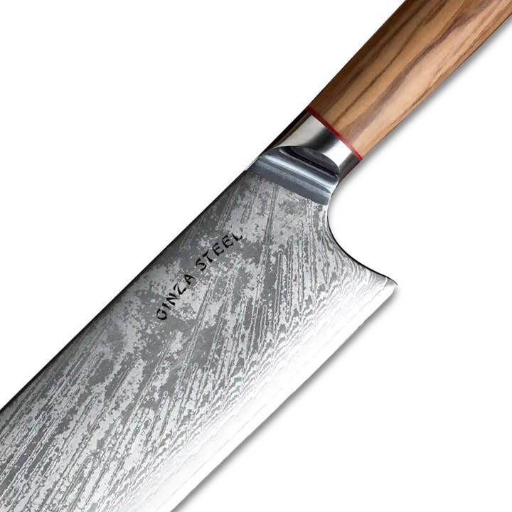 Ginza Steel - Wholesale Kitchen/Utility Knife - MIA X | Cleaver Knife 7" Damascus AUS10 Steel 67 Layer / Olive Wood handle1