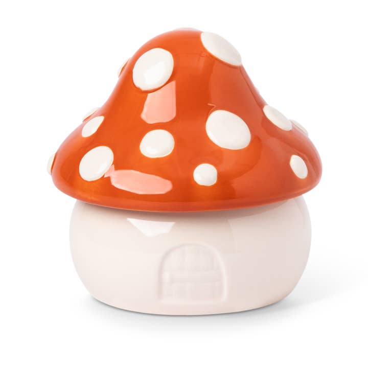7oz Ceramic Mushroom Candle - Red for wholesale by Core Home