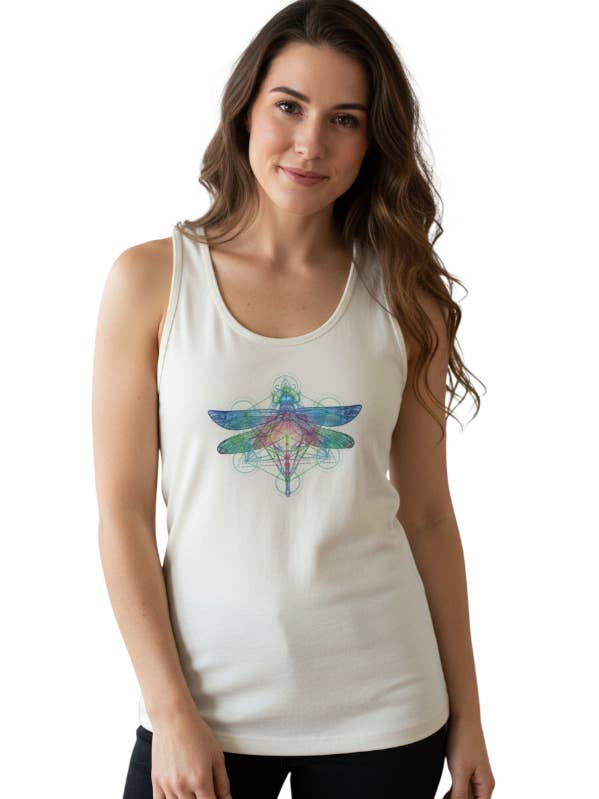 The Sacred Dragonfly Tank — A Symbol of Transformation for wholesale by Hemp Horizon