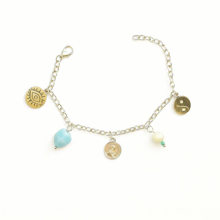 God Energi Armbånd – Blandede Charms i Sølv for engroshandel hos Lucy Andy Jewellery