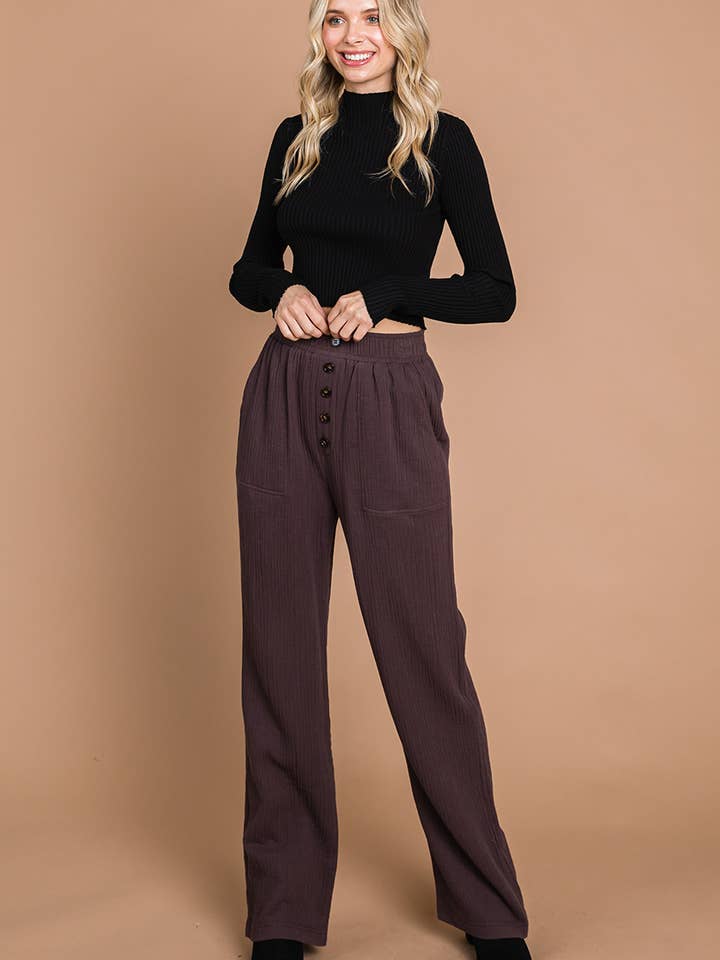 80966W - Women's Cotton Gauze Wide Leg Pants for wholesale by Cotton Bleu